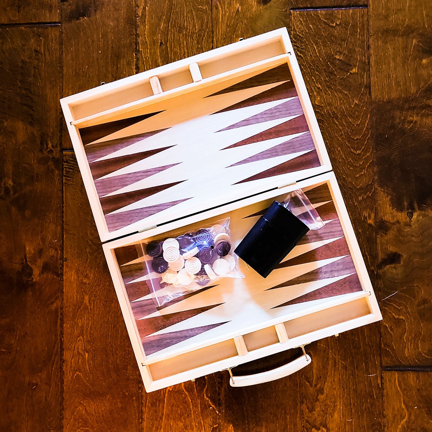 Monogrammed Wood Backgammon Set
