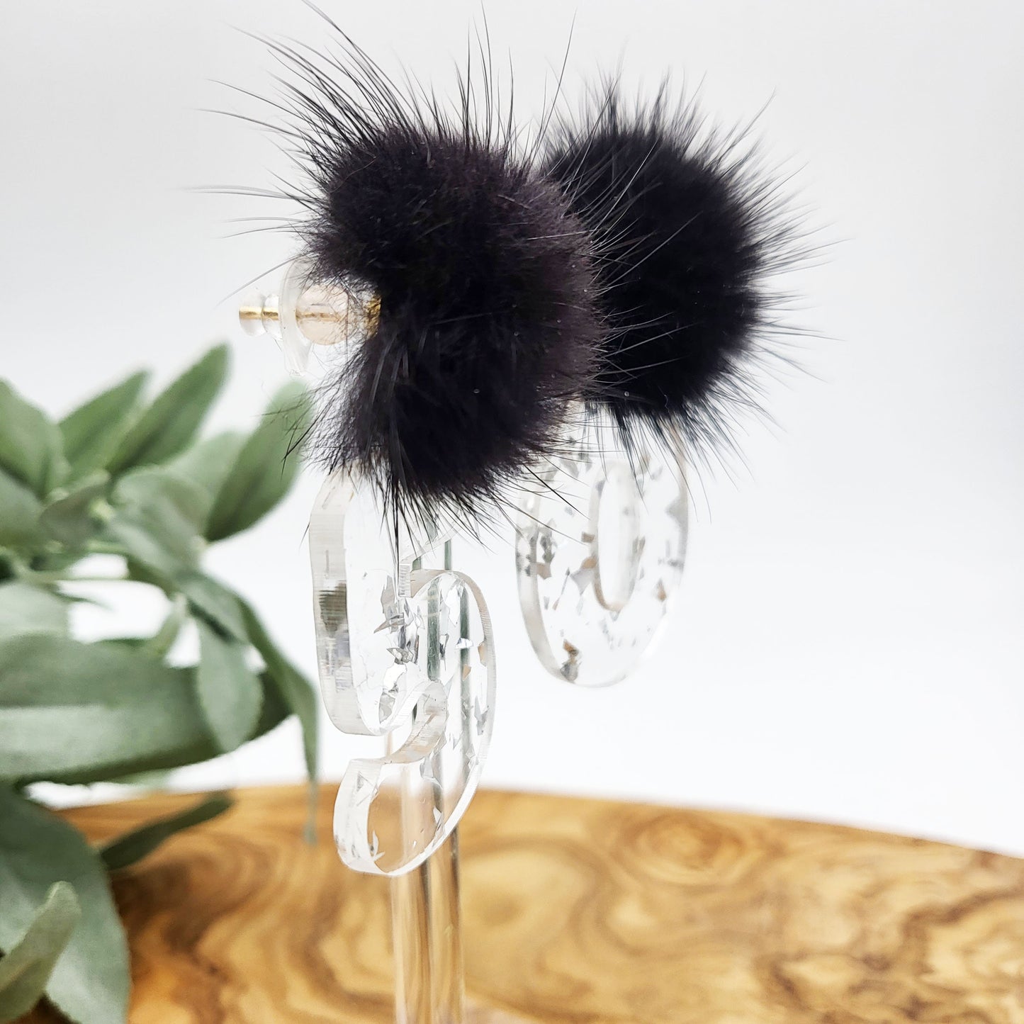 Silver Flake Landmark Birthday Number Earrings