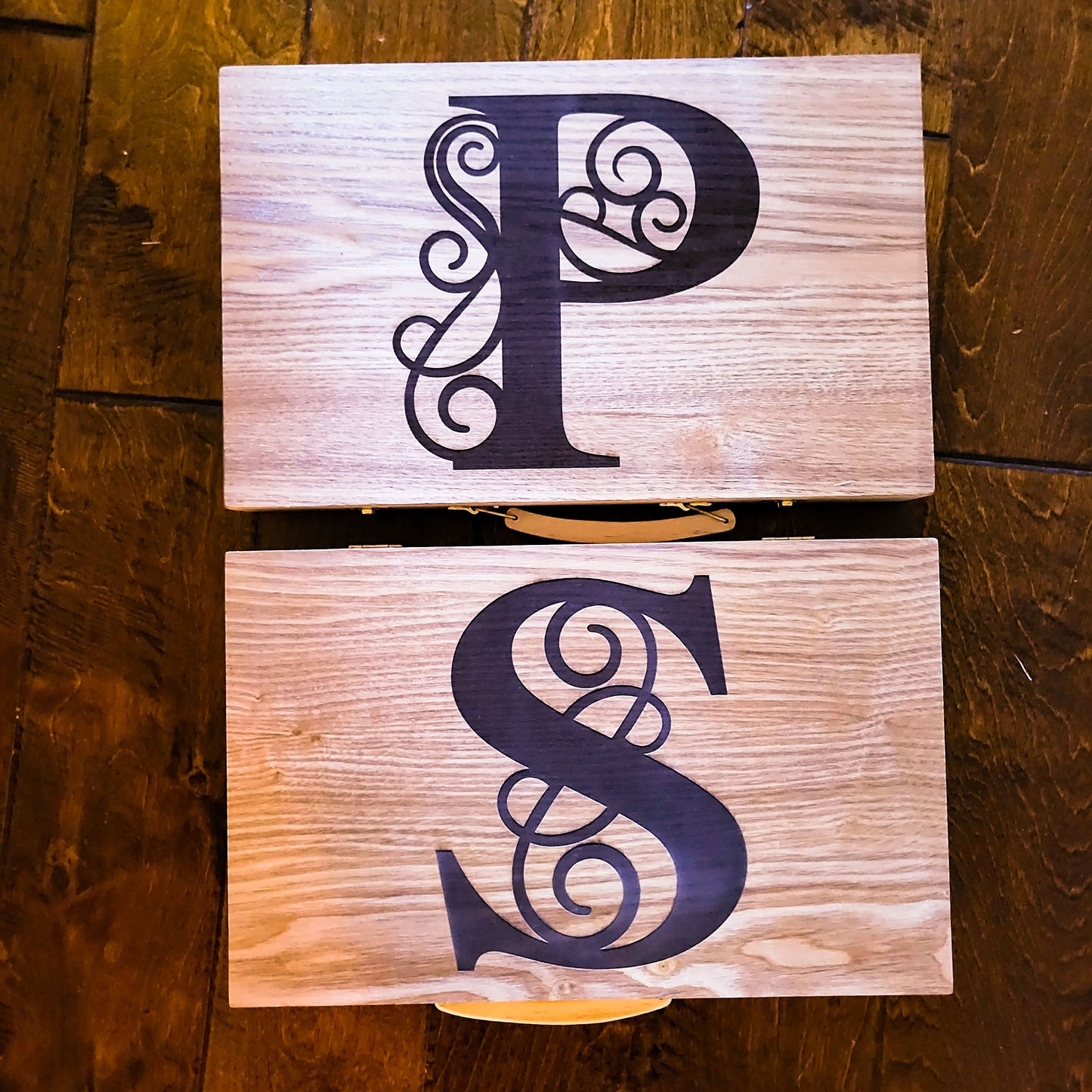 Monogrammed Wood Backgammon Set