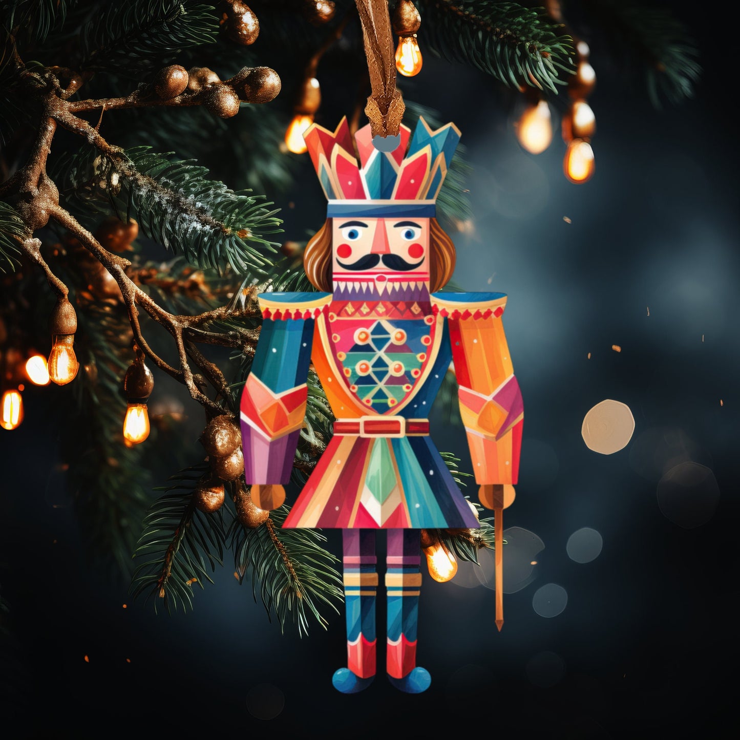 Handmade Modern Nutcracker Holiday Ornament