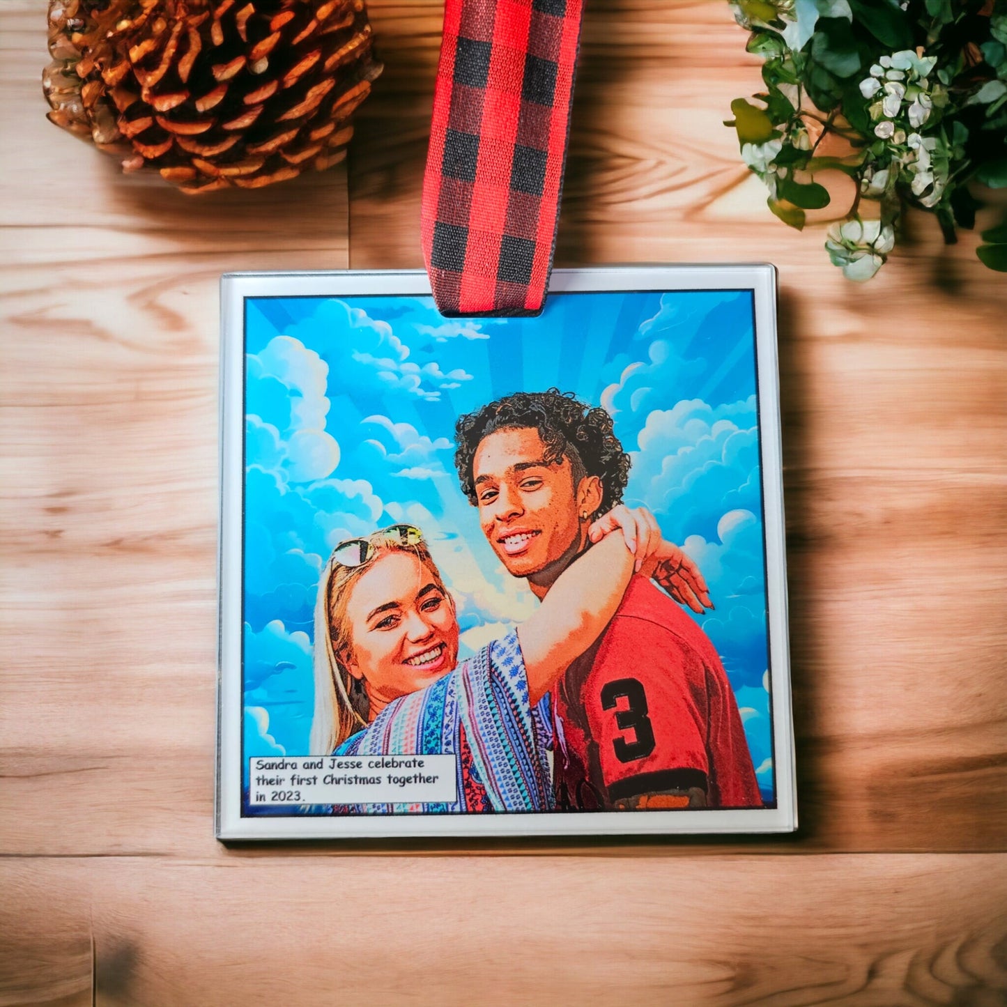 Custom Comic Book Panel Ornament, Personalized from Your Photo