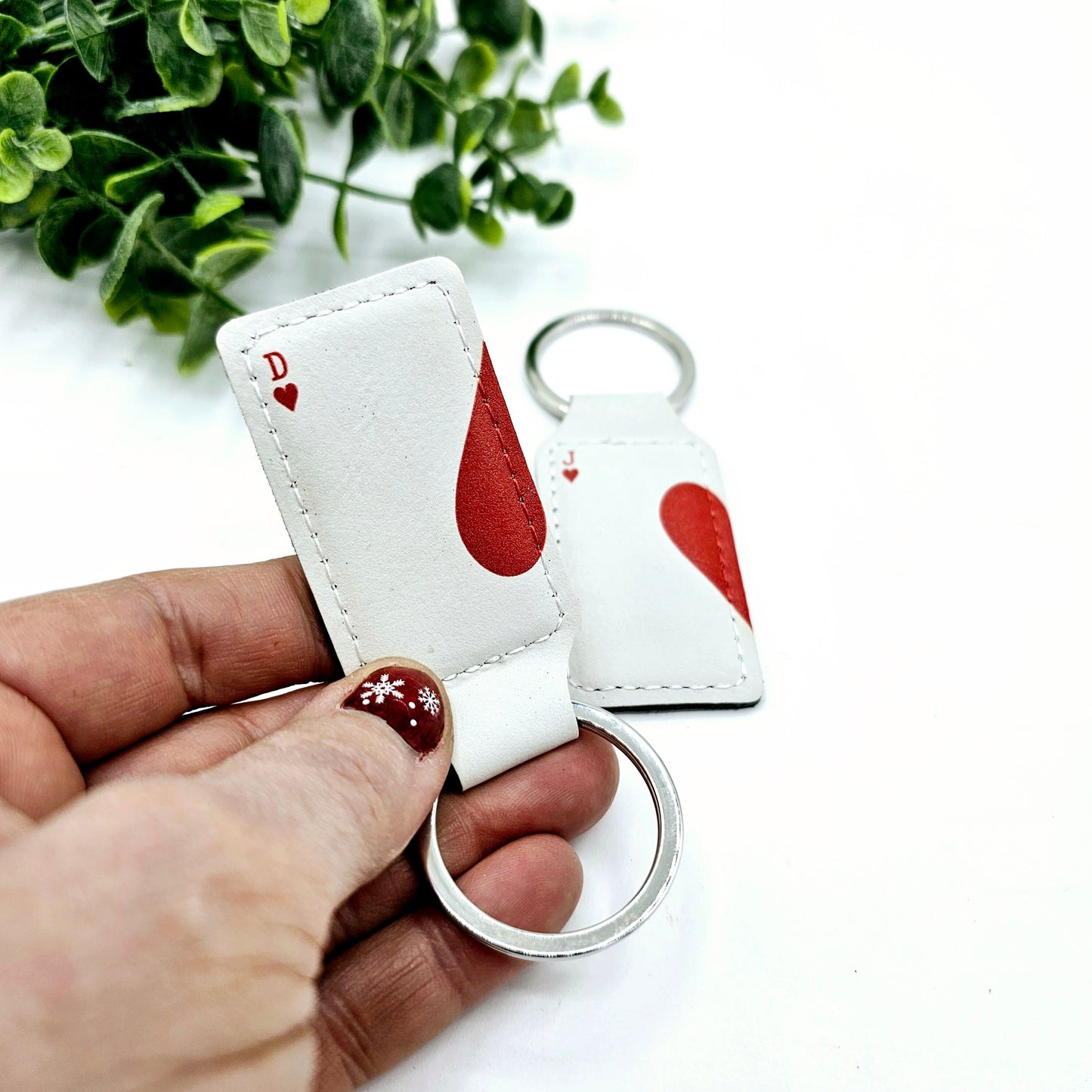 Customized Ace of Hearts Two-Piece Keychain Set