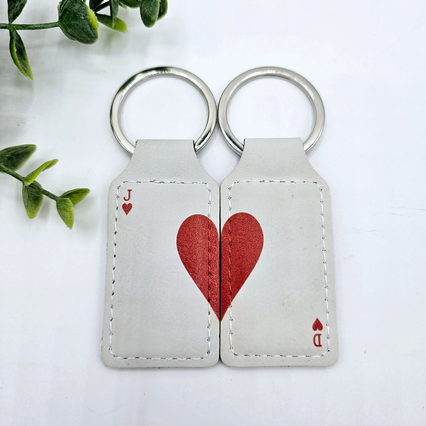 Customized Ace of Hearts Two-Piece Keychain Set
