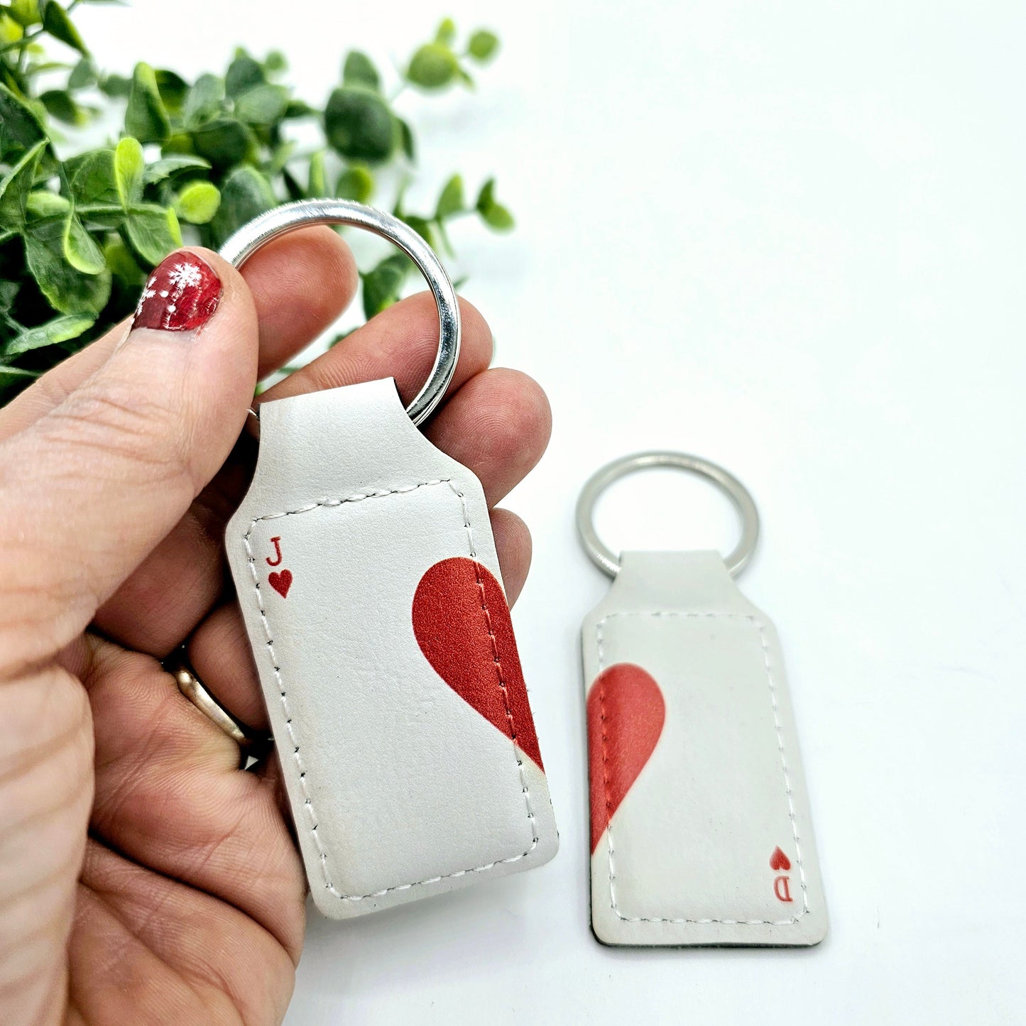 Customized Ace of Hearts Two-Piece Keychain Set