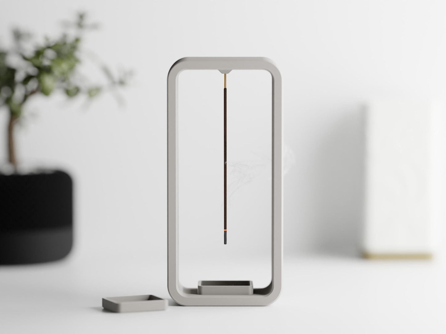 Upside-Down Incense Stick Holder with Catchall Tray