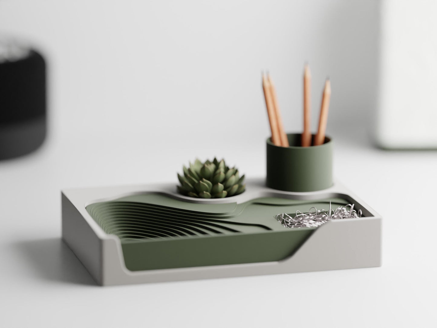 Customizable Stepped Desk Organizer and Planter