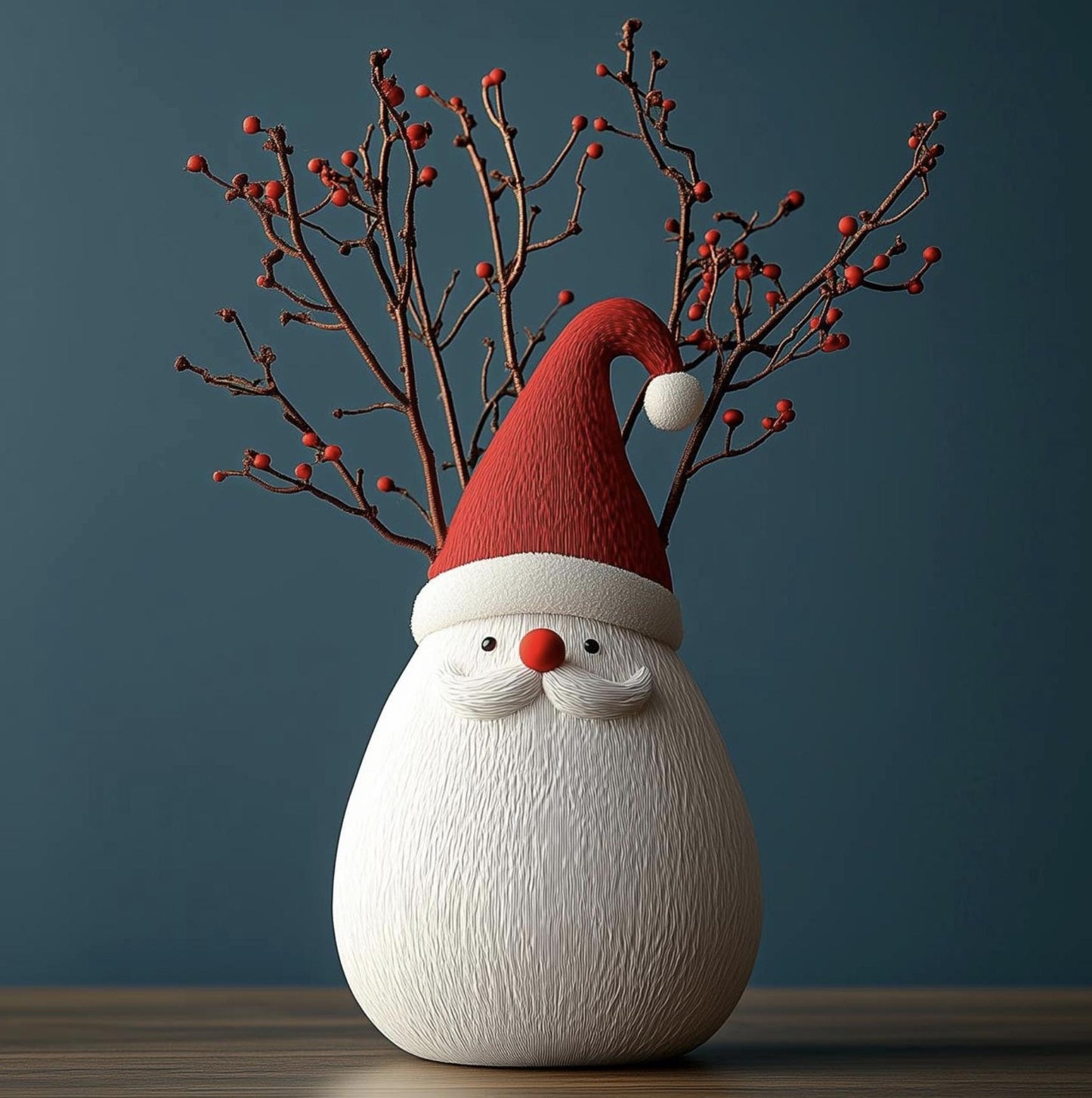 Smiling Santa 3D Printed Holiday Vase