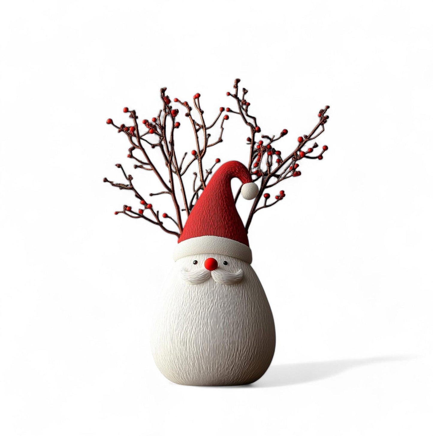 Smiling Santa 3D Printed Holiday Vase