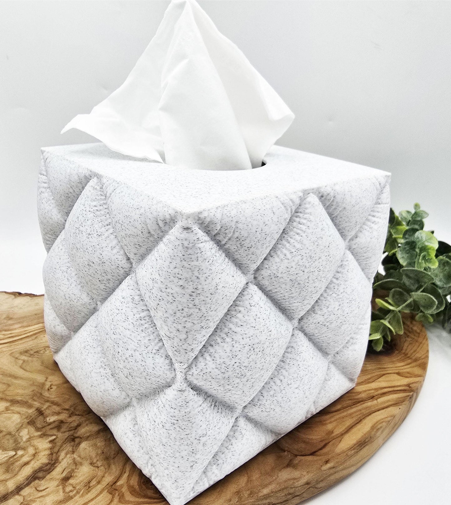 Square Quilted Tissue Box Cover, Facial Tissue Box Holder
