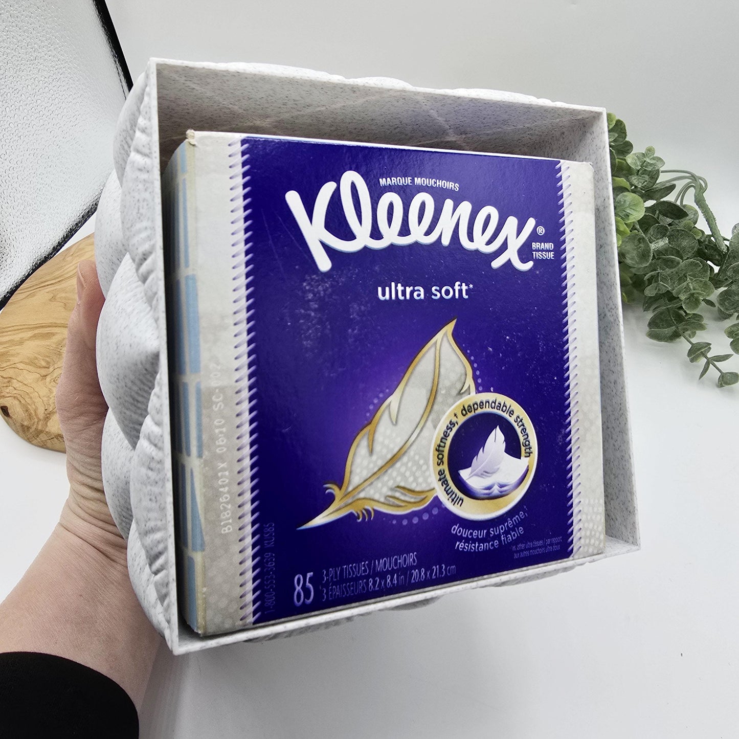 Square Quilted Tissue Box Cover, Facial Tissue Box Holder