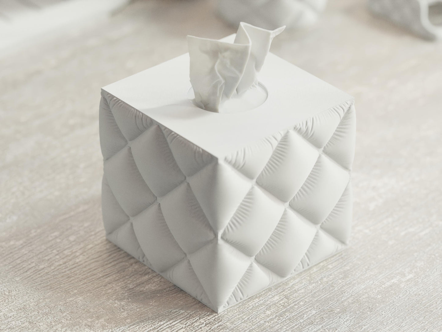 Square Quilted Tissue Box Cover, Facial Tissue Box Holder