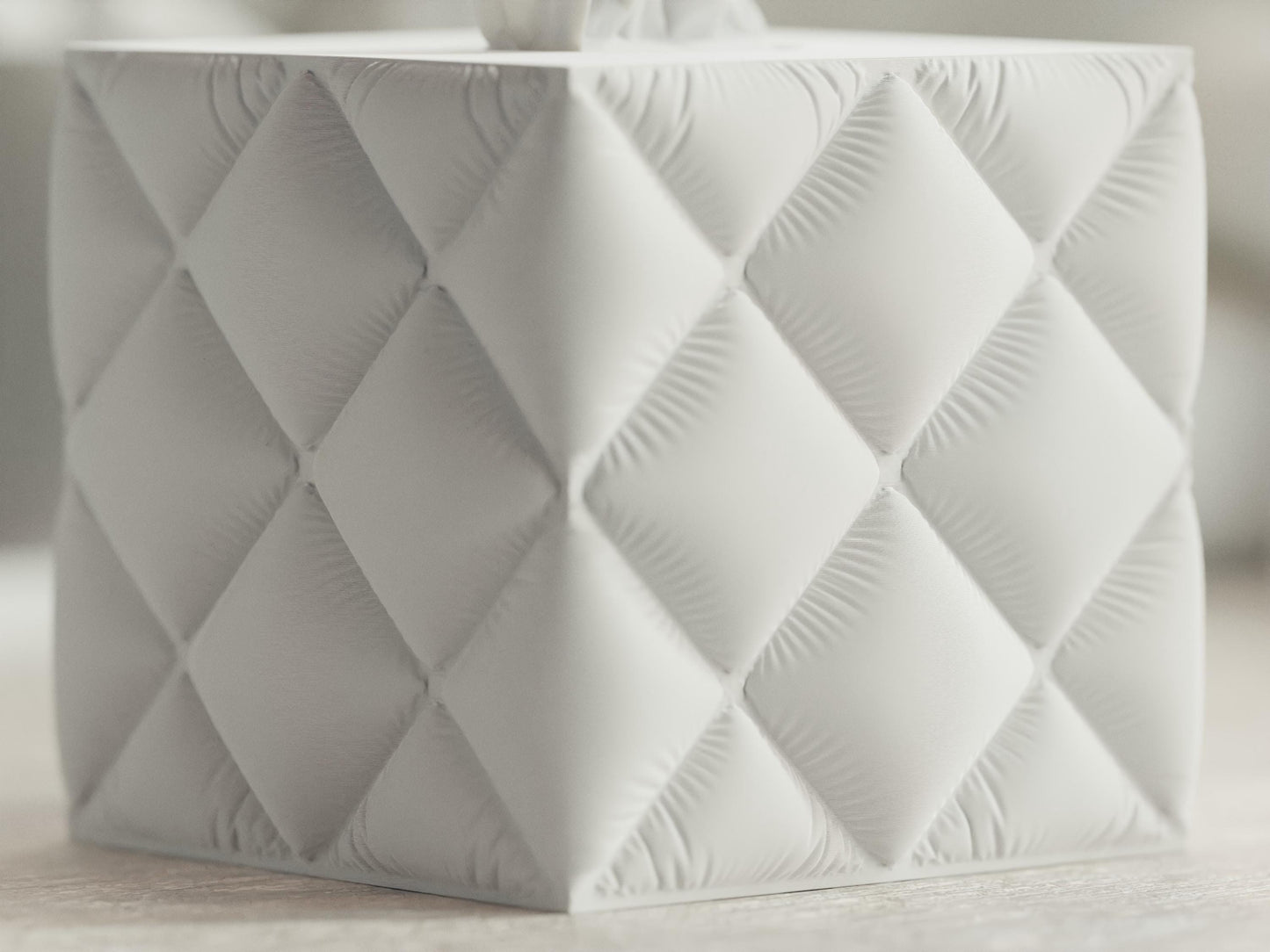 Square Quilted Tissue Box Cover, Facial Tissue Box Holder
