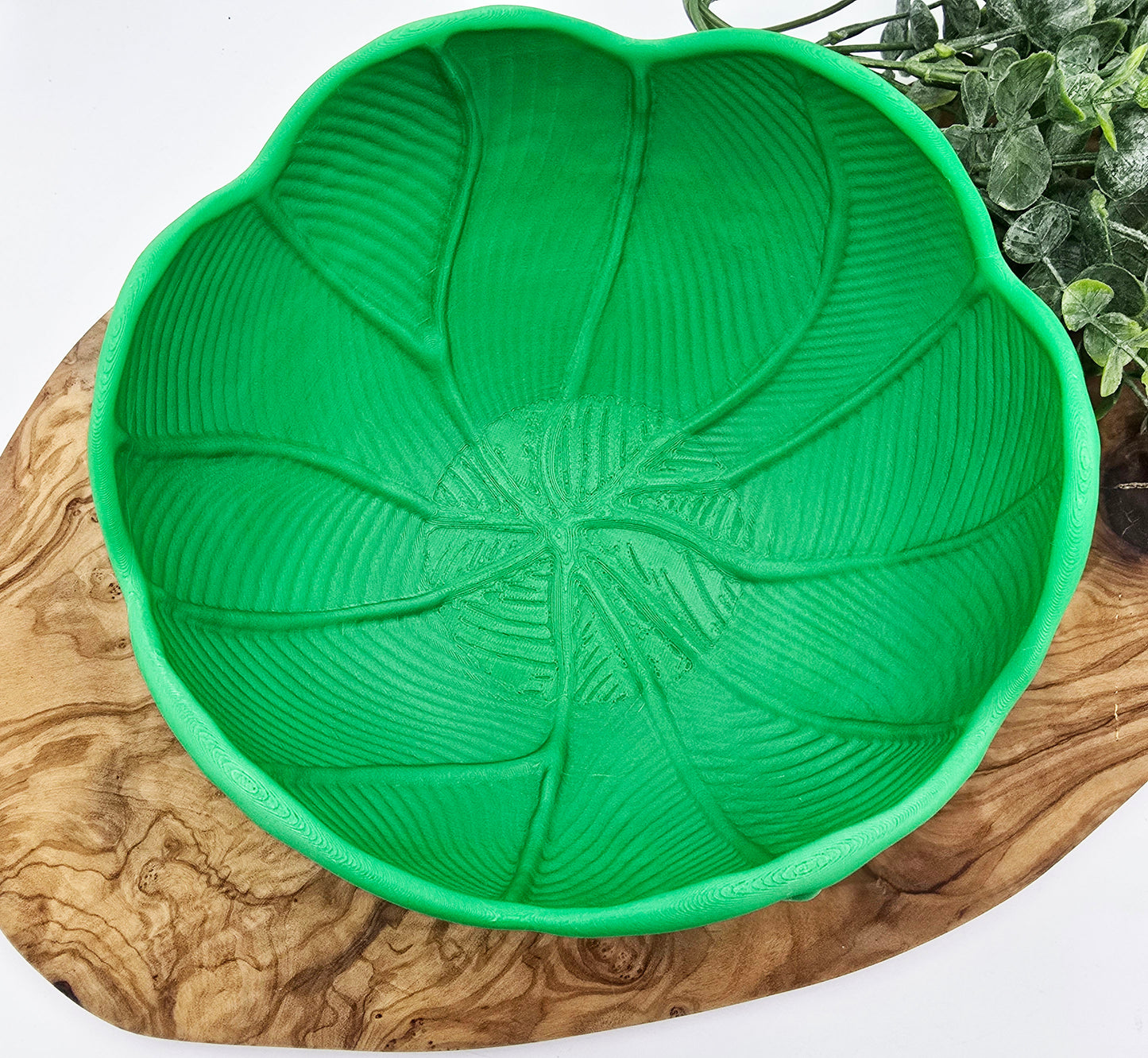 Leafy Green Bowl for Fruit, Salad, Keys Kitchen Decor