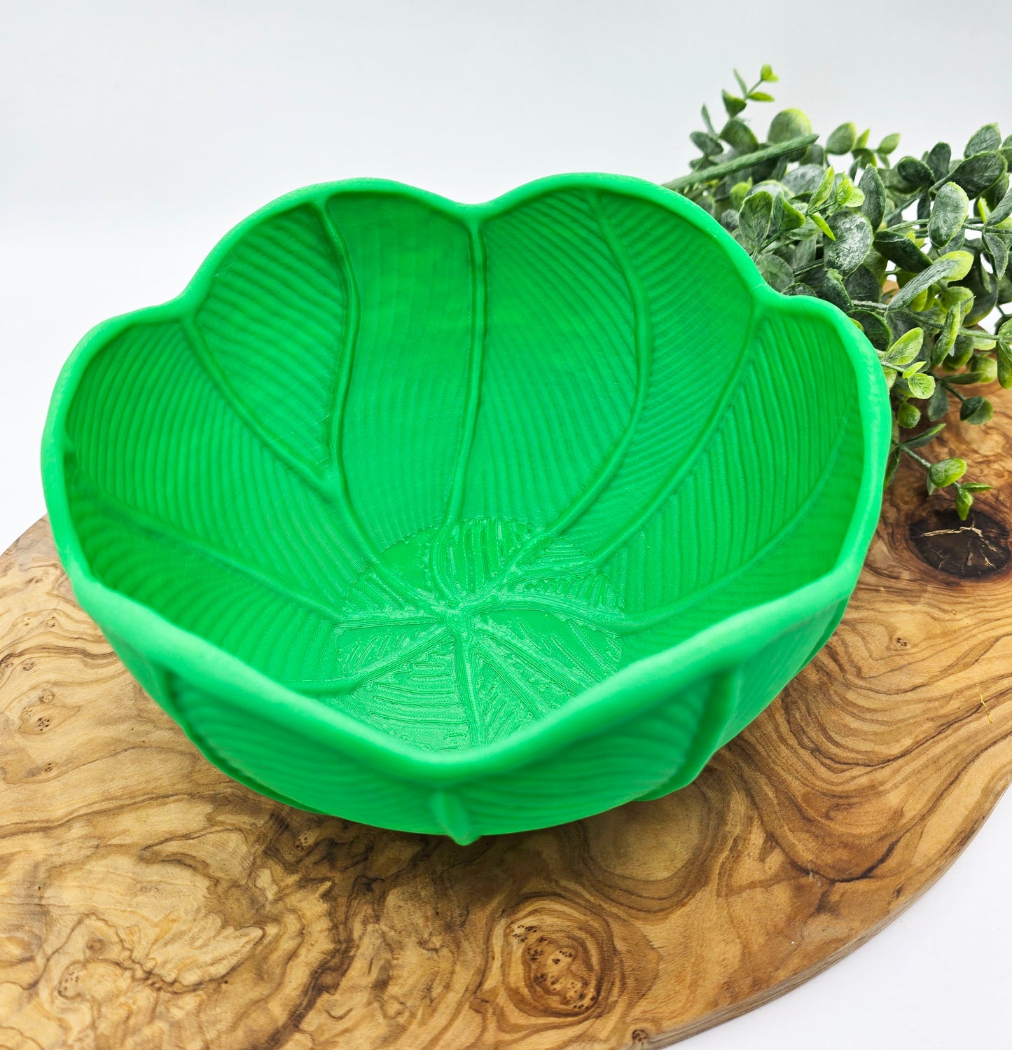 Leafy Green Bowl for Fruit, Salad, Keys Kitchen Decor