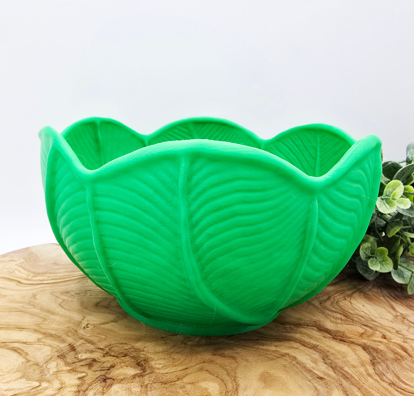 Leafy Green Bowl for Fruit, Salad, Keys Kitchen Decor