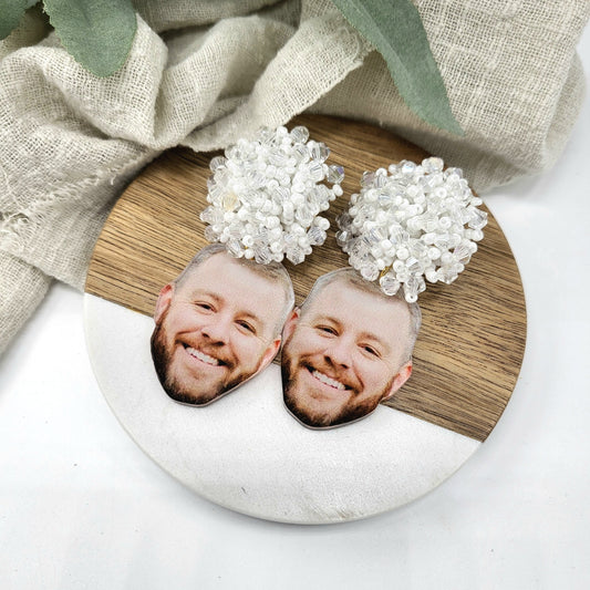 Bachelorette Party Fiancé Photo Earrings