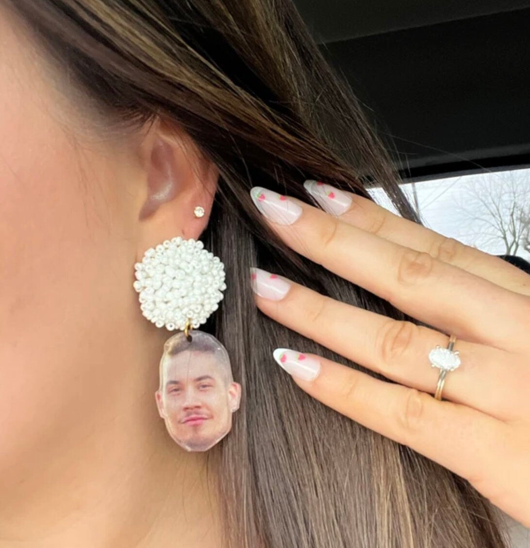 Bachelorette Party Fiancé Photo Earrings