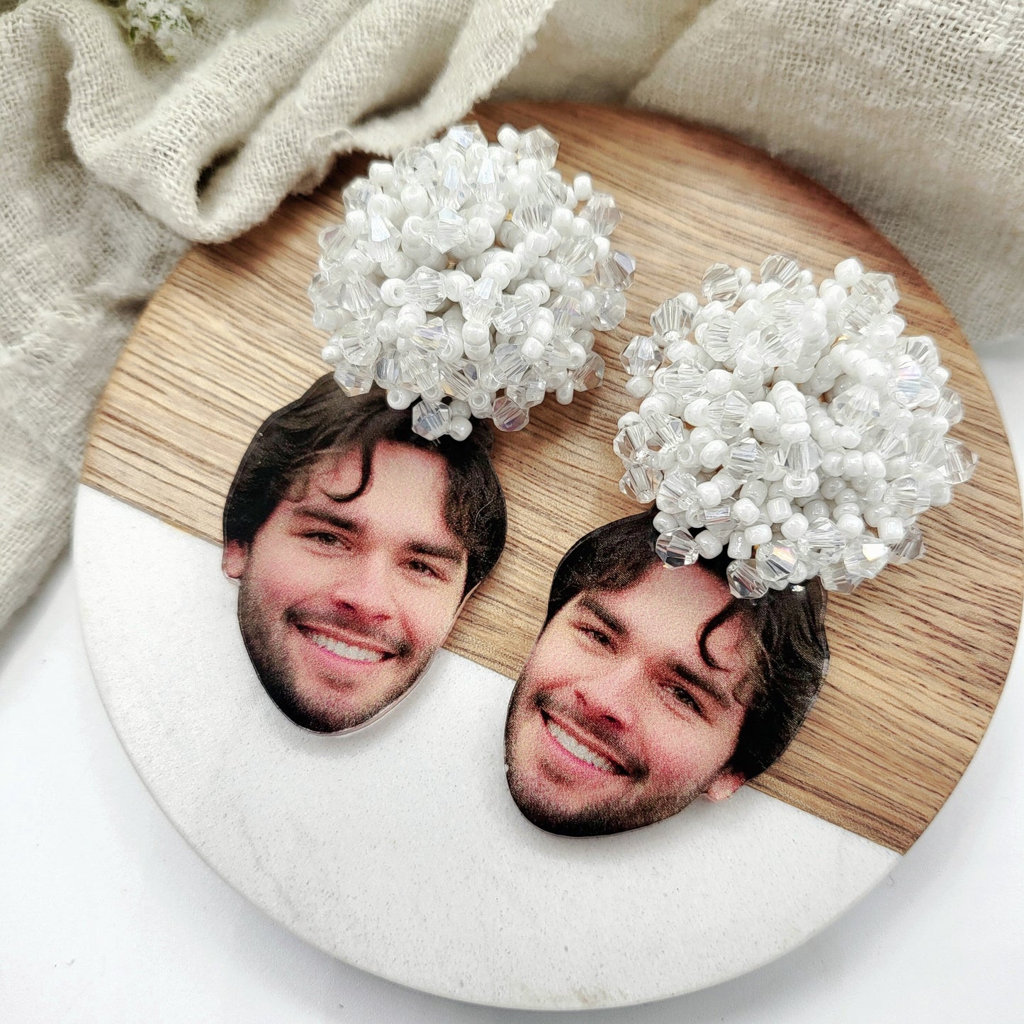 Bachelorette Party Fiancé Photo Earrings