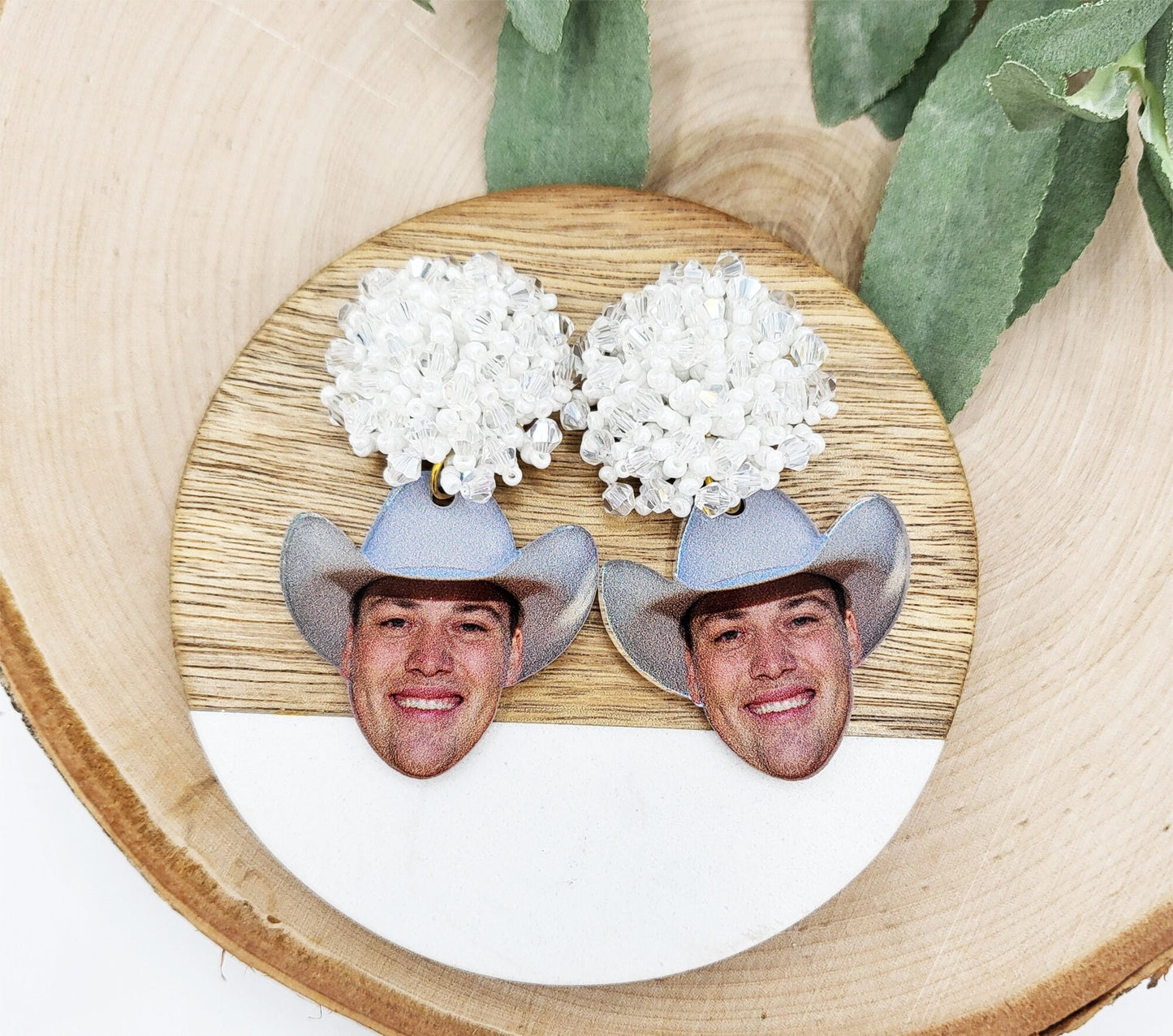 Bachelorette Party Fiancé Photo Earrings