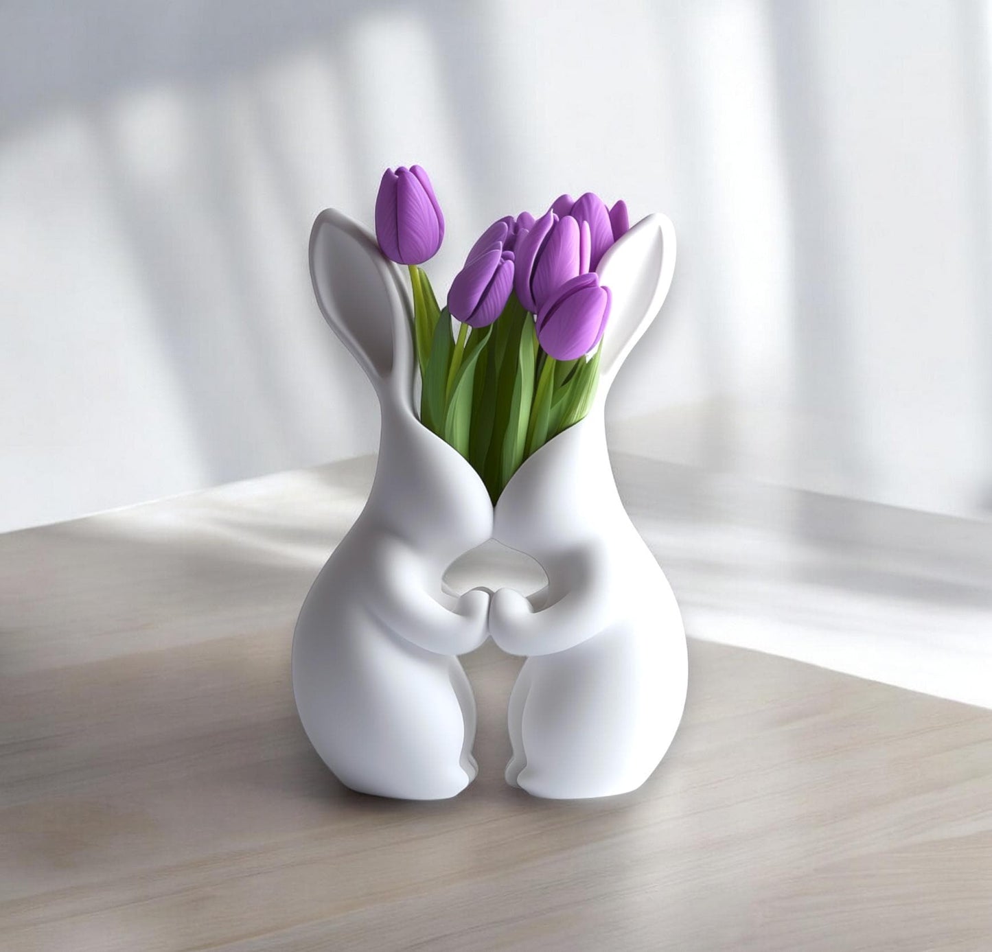 Loving Rabbits Vase