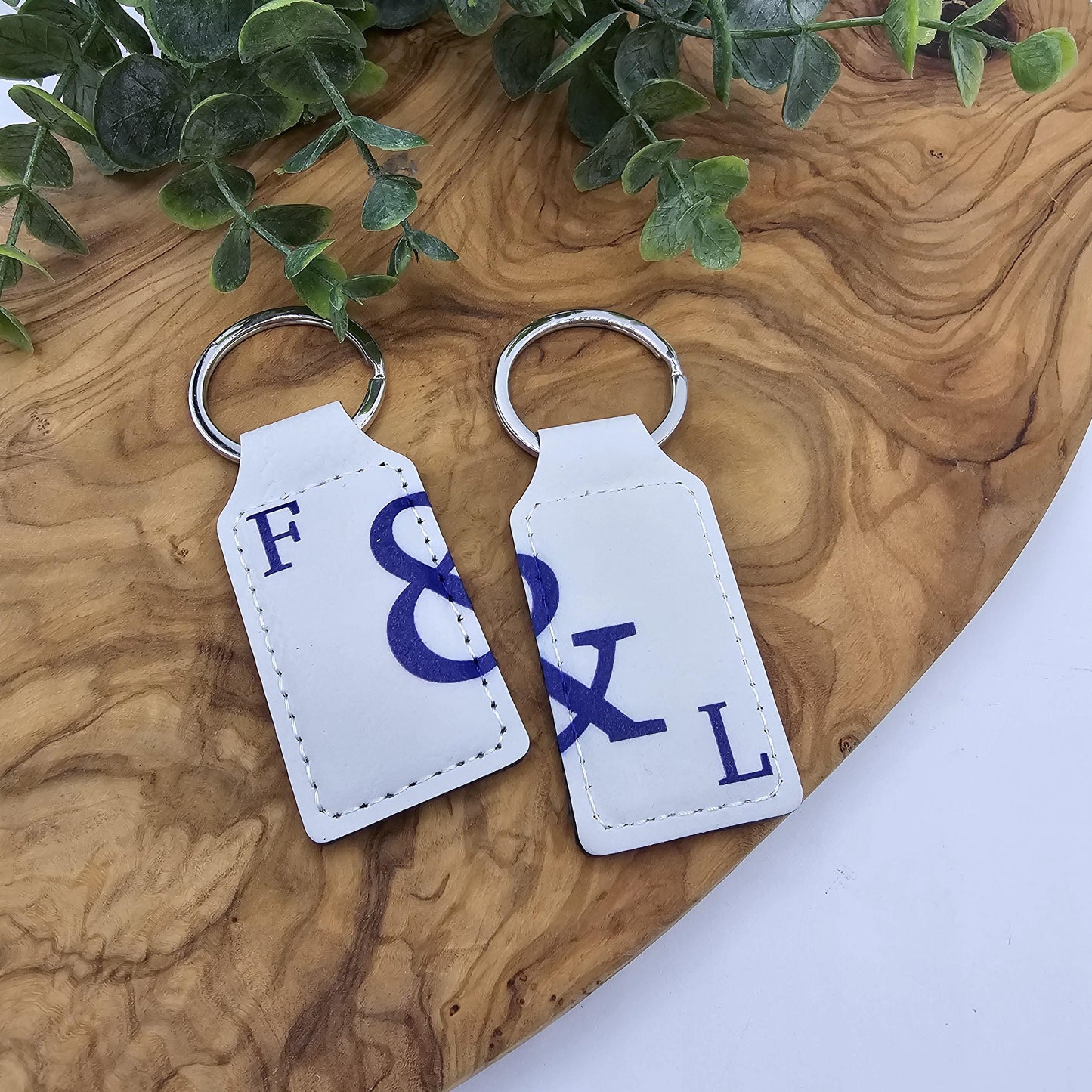 Customized Ampersand Two-Piece Keychain Set for Couples