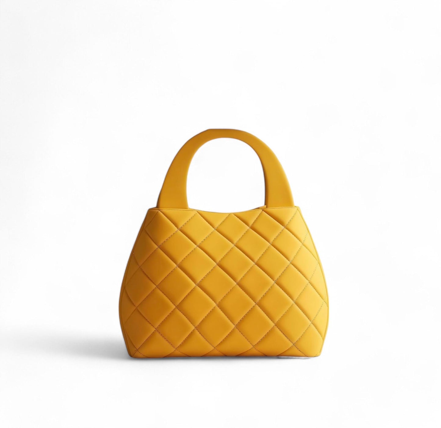 Quilted Bag Vase, 3D Printed Yellow Purse Flower Holder