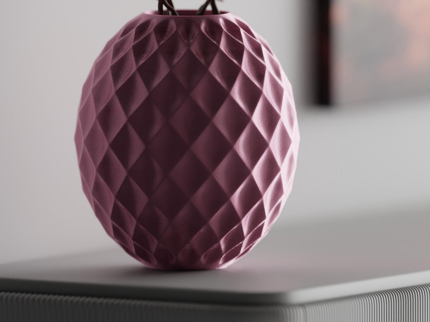 Pink Silk Diamond Sphere Vase