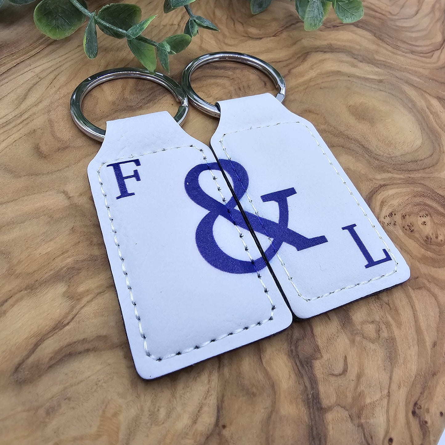 Customized Ampersand Two-Piece Keychain Set for Couples