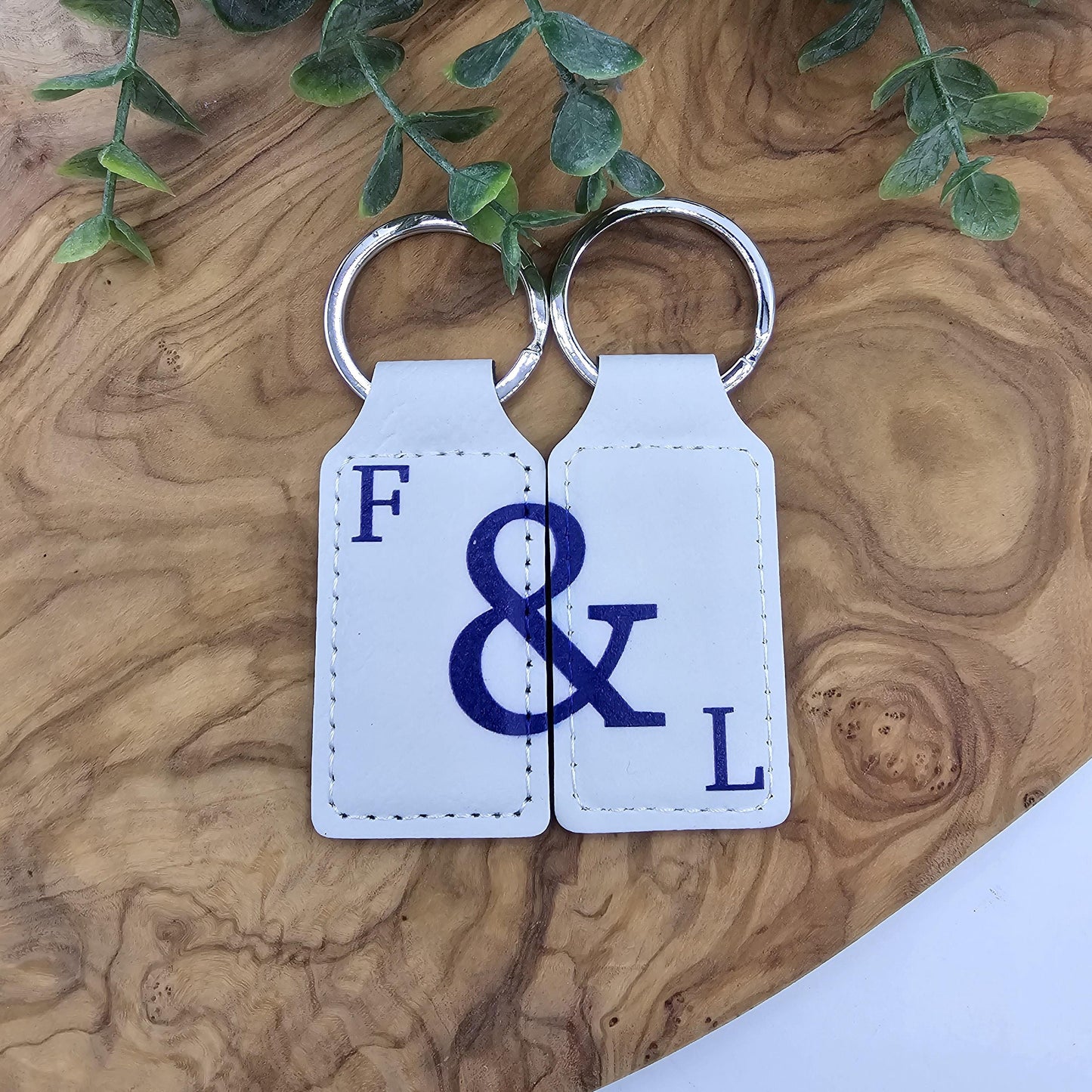 Customized Ampersand Two-Piece Keychain Set for Couples